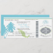 結婚式の搭乗券 メキシコへ 招待状 (正面/裏面)