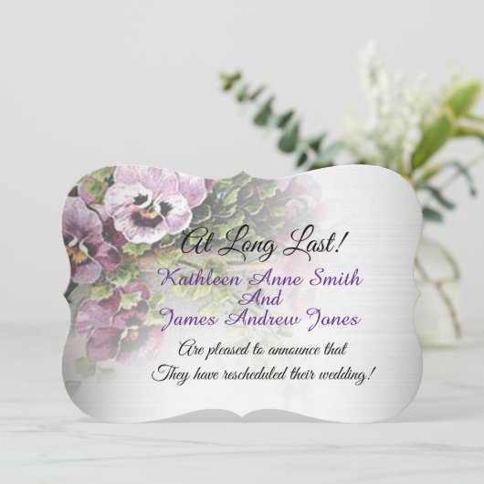 結婚式の新しい日程 , パンジーガーデン 招待状 (スタンド正面)