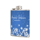 結婚式の新婦付添人の冬の輝きの青 フラスク (左)
