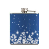結婚式の新婦付添人の冬の輝きの青 フラスク (裏面)