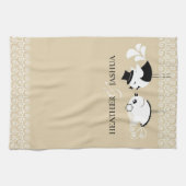 結婚式の新郎新婦の鳥タオル キッチンタオル (横)