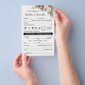 結婚式の新郎新婦へのアドバイスカード Winter Flowers Note チラシ (ハンドル)