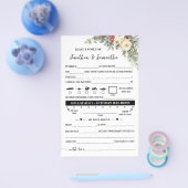 結婚式の新郎新婦へのアドバイスカード Winter Flowers Note チラシ (シングル)