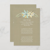 結婚式の方向はバーラップの春の花を梳きます エンクロージャーカード (正面/裏面)