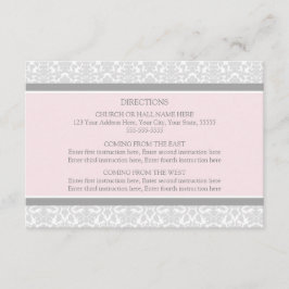 結婚式の方向はピンクの灰色のダマスク織を梳きます エンクロージャーカード