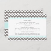 結婚式の方向はブルーグレーシェブロンを梳きます エンクロージャーカード (正面/裏面)
