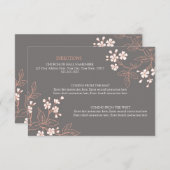 結婚式の方向はヴィンテージの灰色の花柄を梳きます エンクロージャーカード (正面/裏面)