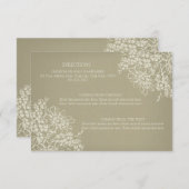 結婚式の方向はヴィンテージの花柄を梳きます エンクロージャーカード (正面/裏面)