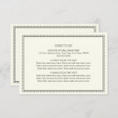 結婚式の方向は白黒ヴィンテージを梳きます エンクロージャーカード (正面/裏面)