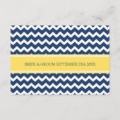 結婚式の方向は青く黄色いシェブロンを梳きます エンクロージャーカード (裏面)