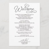 結婚式の旅程-最愛結婚式の歓迎された手紙 プログラム (正面)