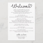 結婚式の旅程-結婚式の歓迎-愛原稿 プログラム (正面)