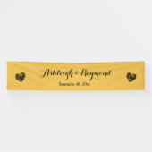 結婚式の旗A7の金ゴールドおよびグランジなハートを作成して下さい 横断幕 (横)