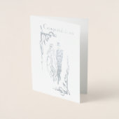 結婚式の日おめでとうグリーティングカード 箔カード (正面)