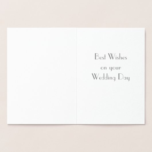 結婚式の日おめでとうグリーティングカード 箔カード (内部)