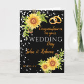 結婚式の日おめでとうフローラひまわり カード (正面)