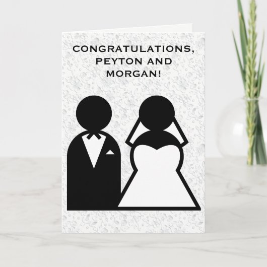 結婚式の日おめでとうモダン抽象芸術 カード (正面)