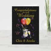 結婚式の日おめでとうワきらめくイン カード (正面)