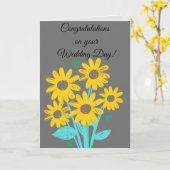 結婚式の日おめでとう カード (黄色い花)