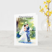 結婚式の日おめでとう カード (黄色い花)