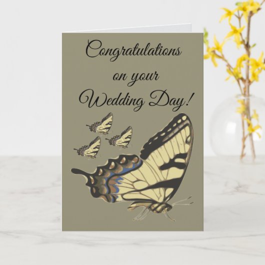 結婚式の日おめでとう カード (黄色い花)