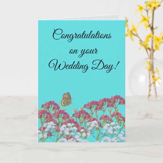 結婚式の日おめでとう カード (黄色い花)
