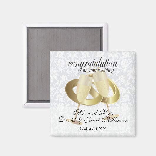 結婚式の日おめでとう マグネット (正面/裏面)