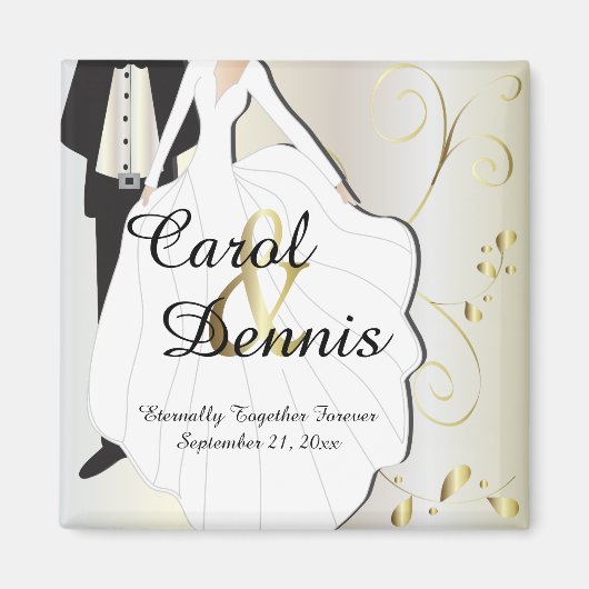 結婚式の日その特別な日の記念 マグネット (正面)