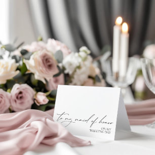 「結婚式の日にメイド・オブ・オーナー（花嫁付き添い人）する」メッセージカード サンキューカード