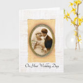 結婚式の日にヴィンテージカップル カード (黄色い花)