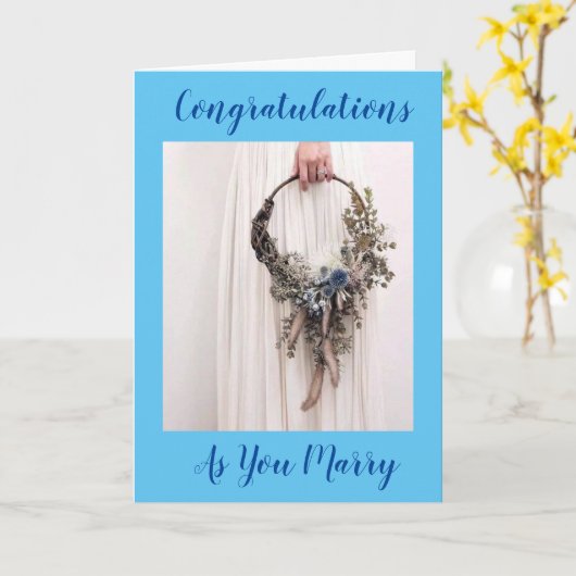 **結婚式の日に一生の愛を祈ります** カード (黄色い花)