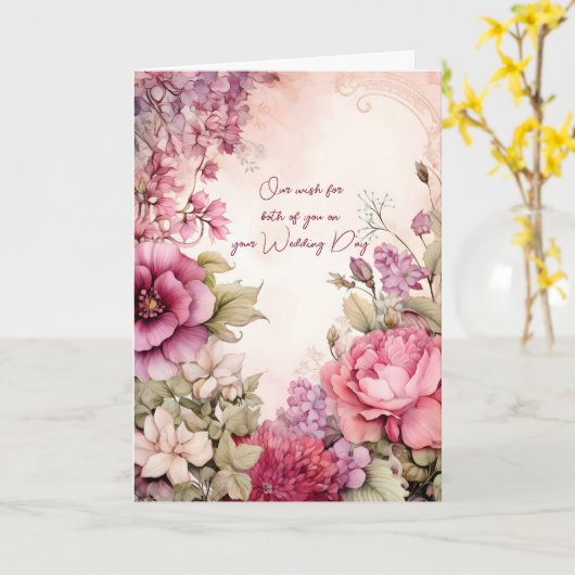 結婚式の日に二人ともお願い カード (黄色い花)