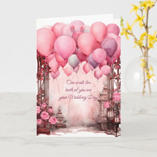 結婚式の日に二人ともお願い カード (黄色い花)