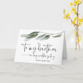 結婚式の日に兄に感謝する新郎新婦 カード (黄色い花)