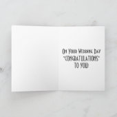 結婚式の日に喜びで胸がいっぱいになった双子 カード (内部)