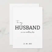 結婚式の日に夫にサンキューカード (正面/裏面)