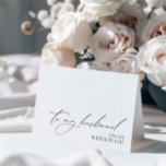 「結婚式の日に夫に」メッセージカード サンキューカード<br><div class="desc">「Logo & Independent Creator Mark」フィールドをチェックしもし、ロゴをカードに表示しないボックスをチェックする。「Chloe」結婚式招待状・コレクションと連携するように設計。このページのコレクションリンクを表示して、この美しいデザインで一致するすべてのアイテムを表示する。</div>
