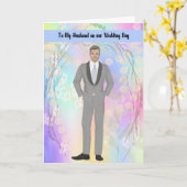 結婚式の日に夫を迎える カード (黄色い花)