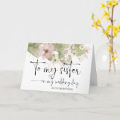 結婚式の日に妹に感謝する新郎新婦 カード (黄色い花)