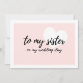 結婚式の日に姉へ かわいい 招待状 (正面)