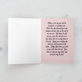 結婚式の日に娘にメモ桃カード サンキューカード (内部)