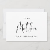 結婚式の日に母へ 黒と白のカード 招待状 (正面)