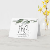 結婚式の日に私たちのMCに感謝する新郎新婦 カード (黄色い花)