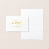 結婚式の日に私のいとこに金ゴールドするサンキューカード 箔カード (ディスプレー)