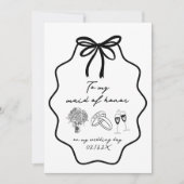 結婚式の日に私のメイド・オブ・オーナー（花嫁付き添い人）に引き寄せられた手 招待状 (正面)