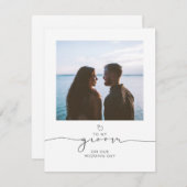 結婚式の日に私の新郎に写真のメッセージ (正面/裏面)