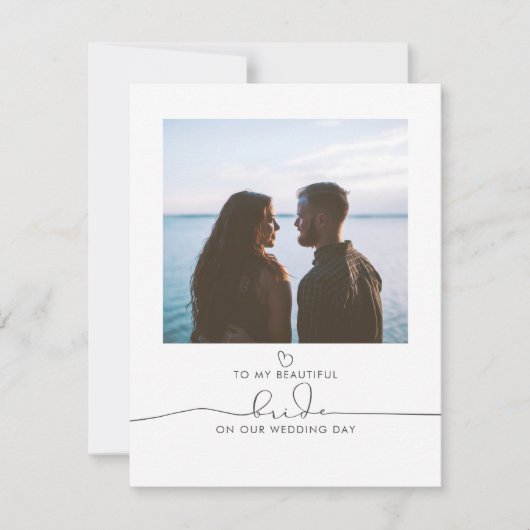 結婚式の日に私の花嫁に写真のメッセージ (正面)