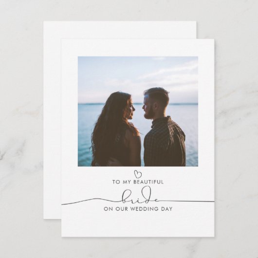 結婚式の日に私の花嫁に写真のメッセージ (正面/裏面)