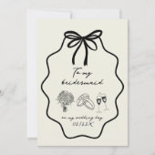 結婚式の日に私の花嫁に手で弓を引いた 招待状 (正面)