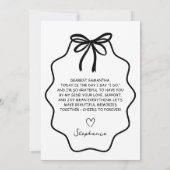 結婚式の日に私の花嫁に手で弓を引いた 招待状 (裏面)